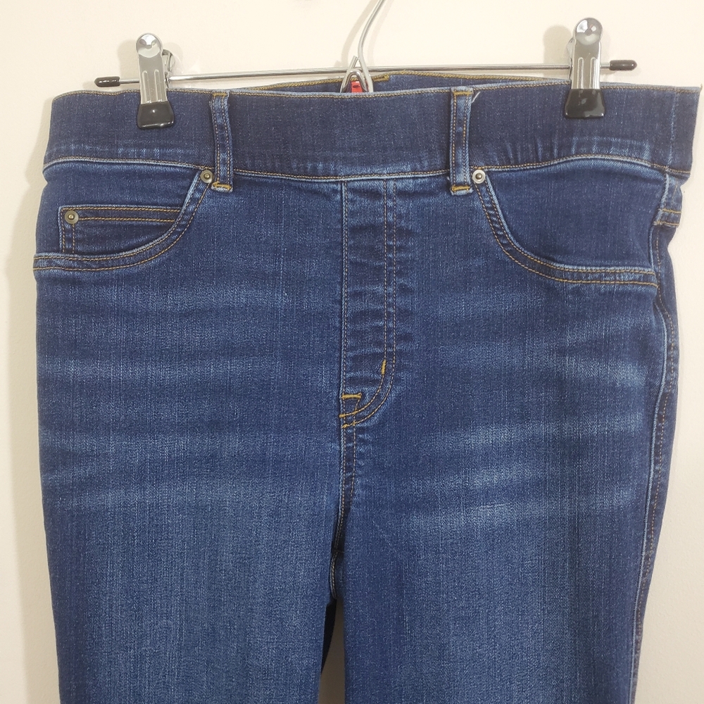 SPANX Flare Jeans Pull On Midnight Blue Boho Hippie Size Medium Casual - Picture 8 of 8